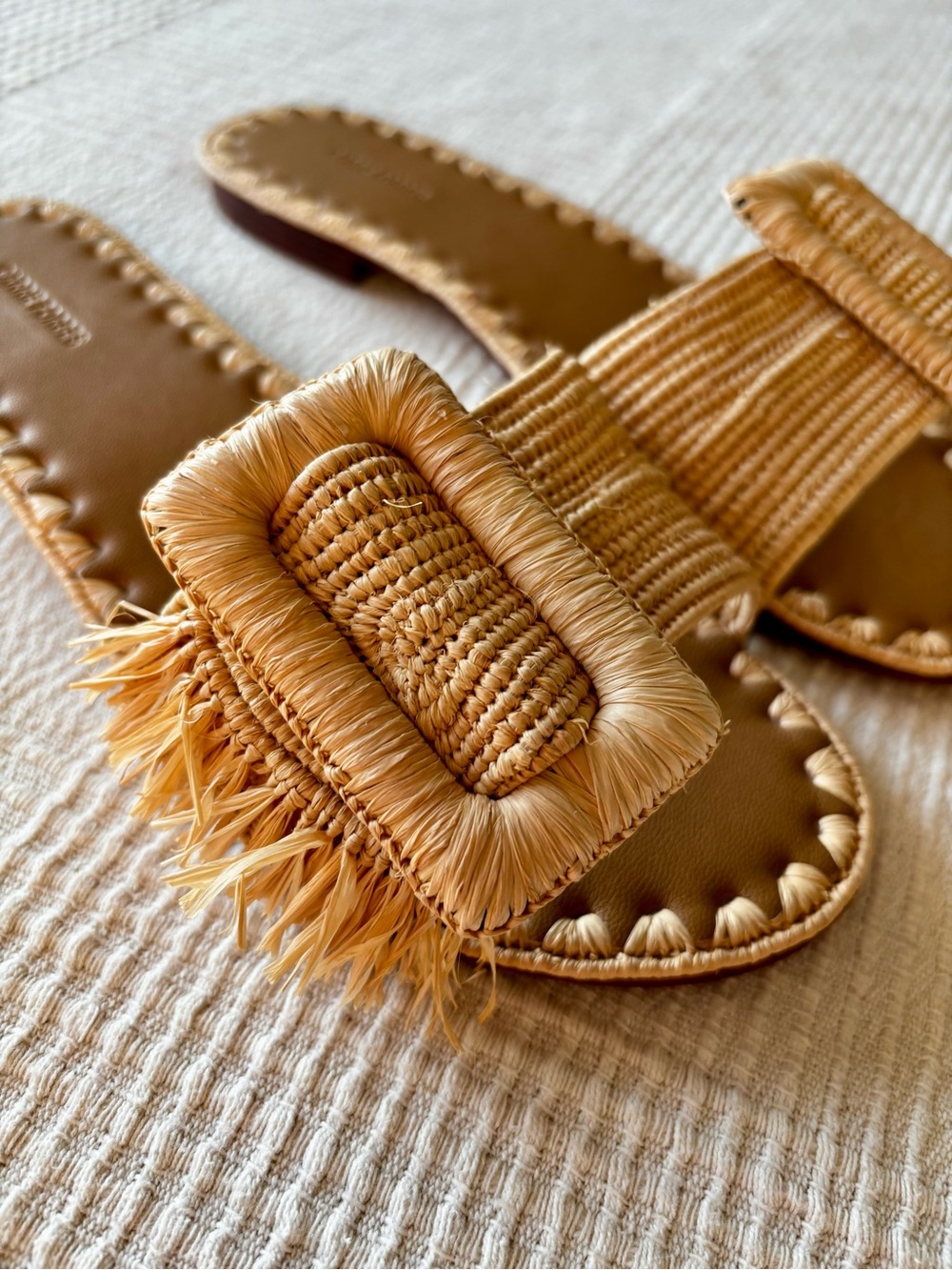 Carrie Forbes Handmade Morocco Leather Raffia Buckle Sandals Size 39